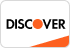 Discover credit card logo with orange dot and angled orange line.