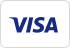 Visa logo in dark blue on a white background.
